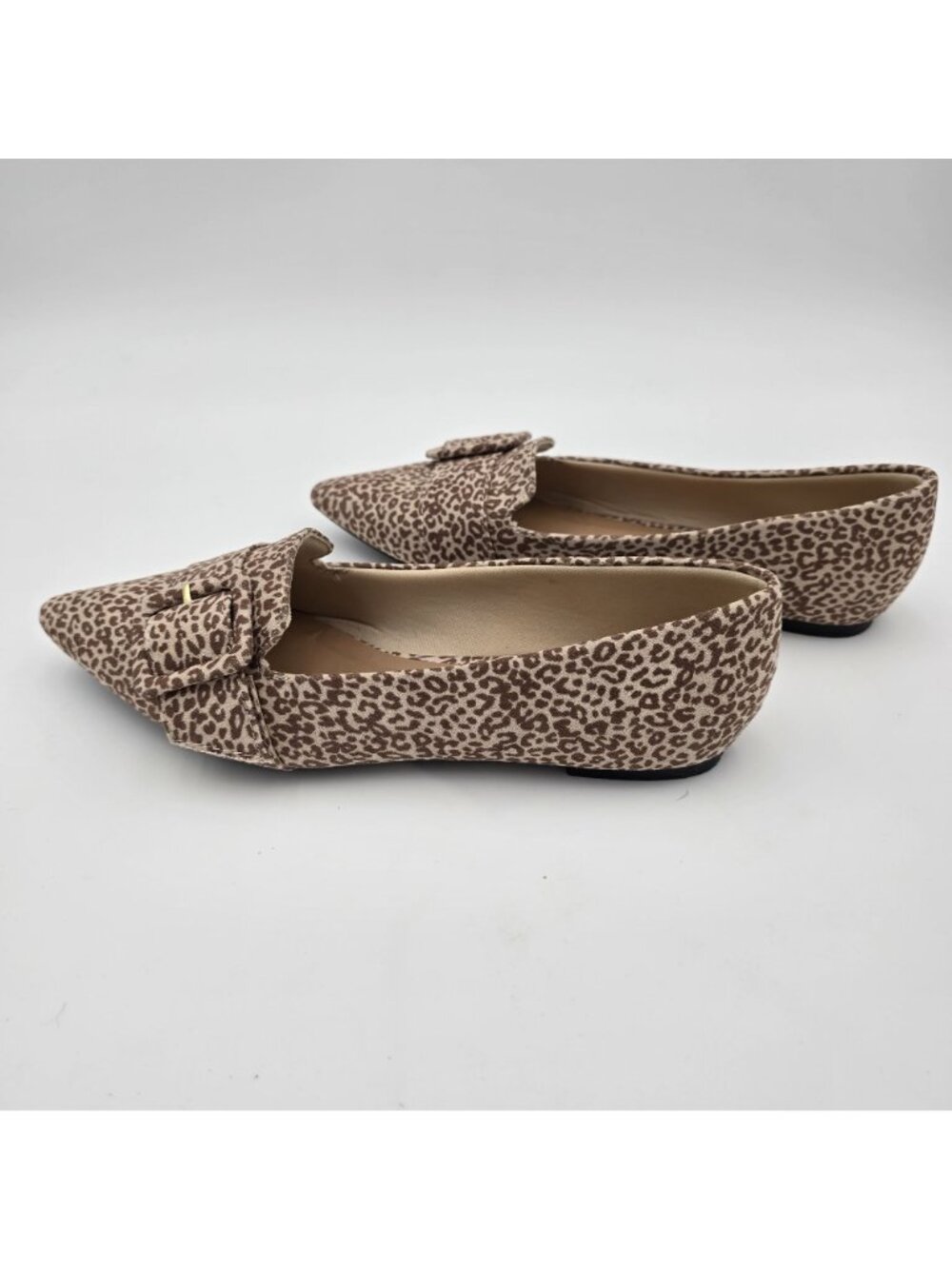 Leopard Print Women’s Pointed Toe Flats Size 6 Brown Textile Pre-Owned - Picture 5 of 7